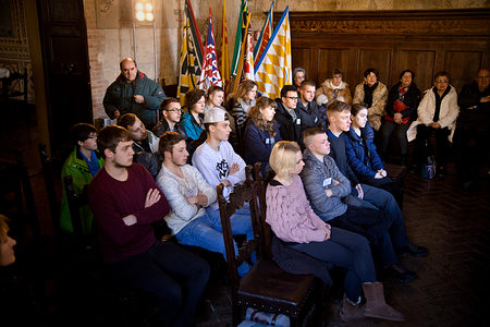 Mitten im Geschehen beim Empfang im Rathaus.