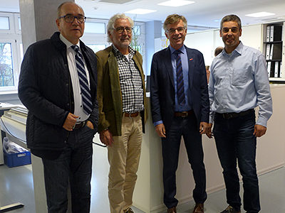 V.l.n.r.: Bernd-Michael Hümer, Seniorchef Reinhold Noz, Thomas Hoefling, Juniorchef Markus Noz.