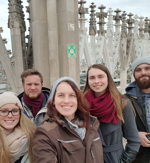 Sightseeing auf dem Dom: Lisa, David, Verena, Viktoria und Marco (v.l.n.r.)