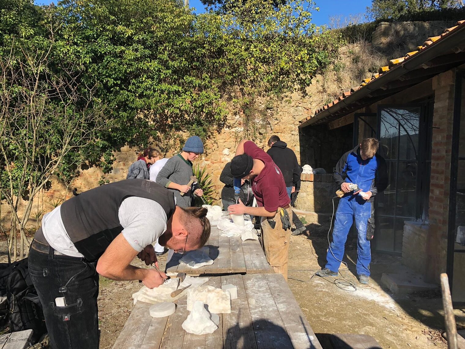 Die "Erasmini" fleißig bei der Arbeit.