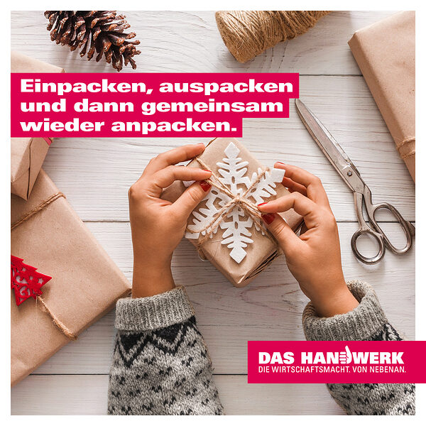 Auch das Weihnachtsmotiv von 2021 steht noch in verschiedenen Formaten im Werbeportal des Handwerks zur Verfügung.