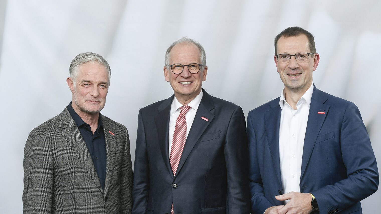 Jens Klaiber (Vizepräsident, Arbeitnehmerseite), Rainer Reichhold (Präsident) und Alexander Kotz (Vizepräsident, Arbeitgeberseite).